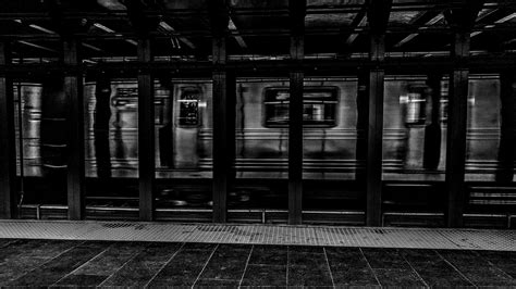 New York City Subway Monochrome Urban 3840x2160 Wallpaper