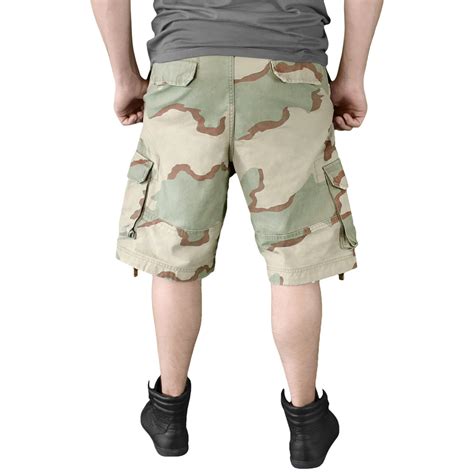 Surplus Army Combat Cargo Mens Vintage Shorts Washed Cotton 3 Colour
