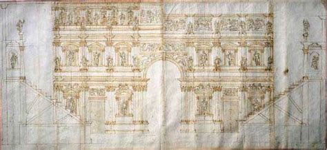 Drawing Of The Proscenium By Marcantonio Palladio One Of Andreas