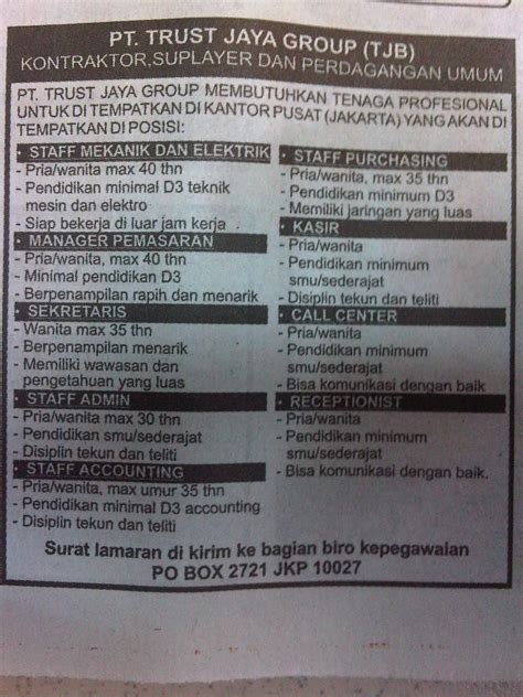 Direktur utama dan direktur operasional. Iklan Lowongan Kerja Di Koran Pikiran Rakyat Terbaru ...