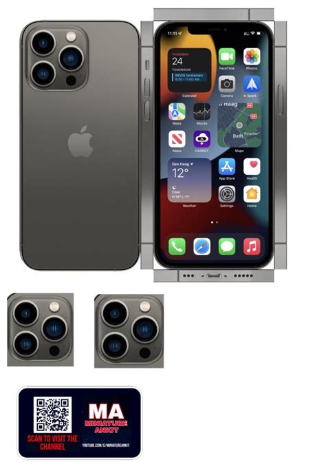 Iphone 13 Pro Max Graphite Papercraft Printable Template Papercraft