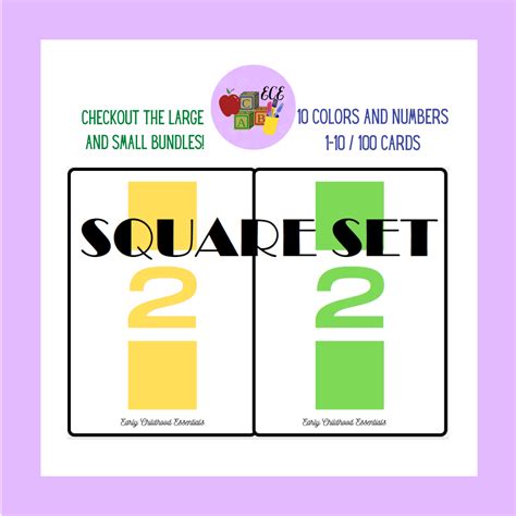 Square Flashcards 10 Colors And Numbers 1 10 100 Cards Classful