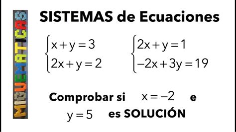 Sistemas De Ecuaciones Comprobar La Solución De Un Sistema De