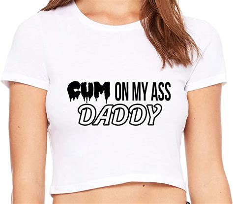 amazon knaughty knickers cum on my ass daddy cum play cum slut 白クロップタンクトップ アクティブシャツ・tシャツ 通販