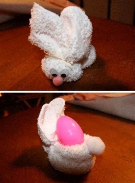 How To Make A Towel Easter Bunny Homemade Easter Decorations Easter