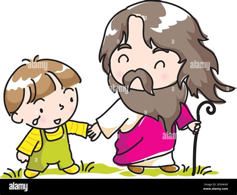 Cartoon Jesus Christ Hug Kids Stock Vector Image And Art Alamy
