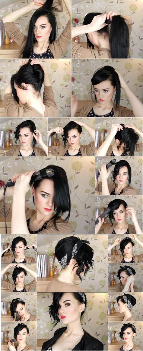 Bananas and turbans are one of the fastest ways you can give your look a kick of glam, especially for short haired girls. Bandana Updo Tutorial: Images and Videos - PoPular Haircuts