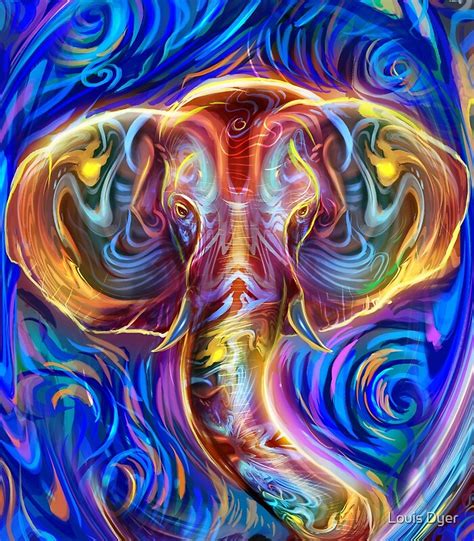 Psychedelic Elephant By Louis Dyer Redbubble