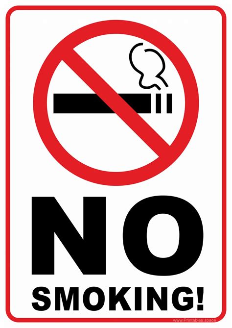 Free No Smoking Sign Printable