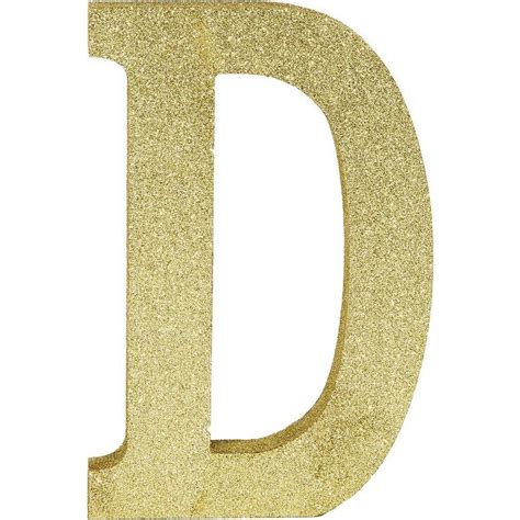 Glitter Gold Letter D Sign 6in X 9in Party City