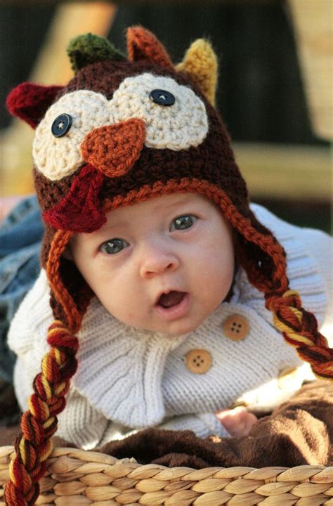 Knit hats, headbands, cowl, scarfs, mitts and more with these fashionable knit sets. Crocheted Turkey Hat Pattern | Crochet animal hats ...