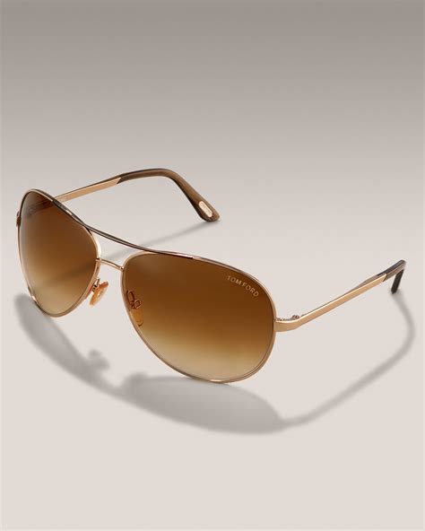 Tom Ford Charles Aviator Sunglasses In Metallic For Men Lyst
