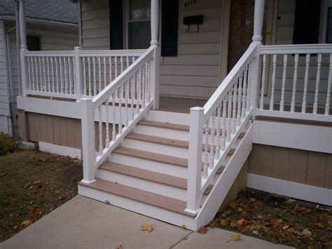 Stair railing i designed and built for the house we are building. AZEK Front Porch with Vinyl Railings and Columns in St ...