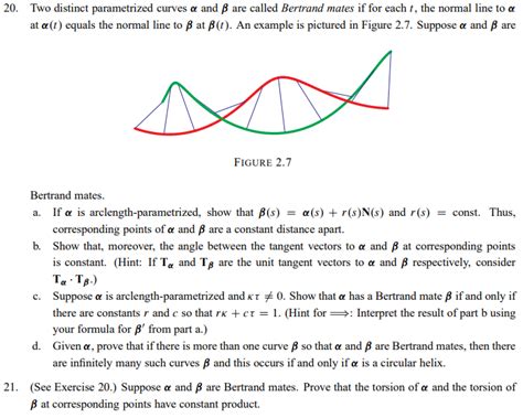 Math Proving A Few Properties Of Bertrand Curves Math Solves Everything