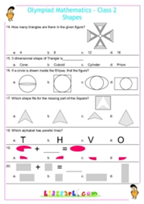 A worksheet for teaching present simple 3rd person, negatives, positives and questions. Class 2 Shapes Olympiad