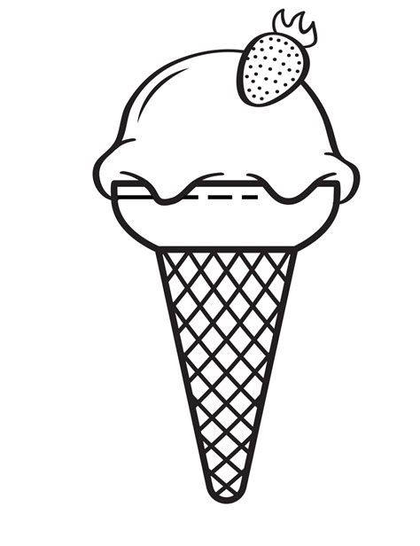 Ice Cream Line Art Illustration PNG With Transparent PNG