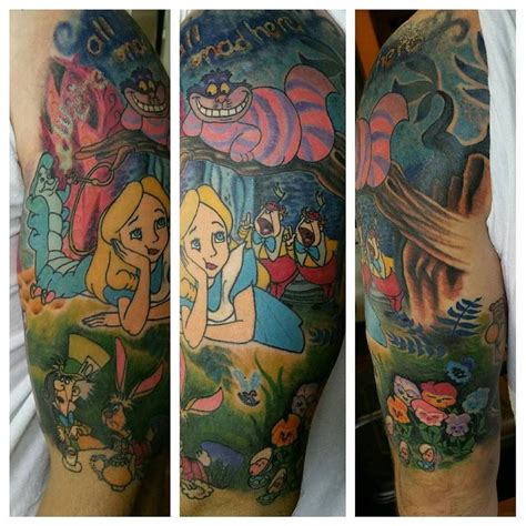 Full leg tattoo alice in wonderland : Alice in wonderland flowers tattoo ideas 48 | Alice in ...