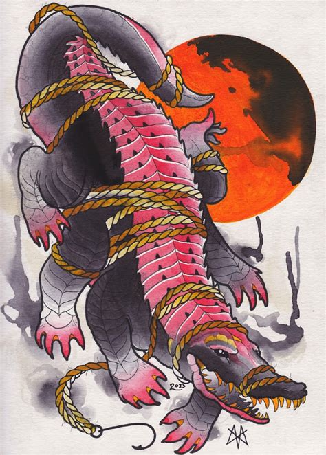 Alligator tattoo animal sketches animal drawings krokodil tattoo crocodile illustration minimal tattoo design ethnic patterns future tattoos traditional tattoo. INK IT UP Traditional Tattoos: Interview with tattoo ...