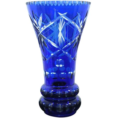 Cut To Clear Cobalt Vase At 1stdibs