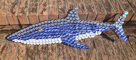 My Handmade Bottle Cap Brew Shark Made Out Of Flattened Bud Light