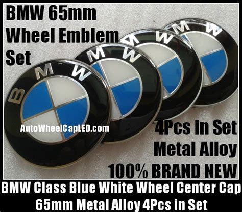 Bmw Blue White 65mm Curve Wheel Center Caps Emblems