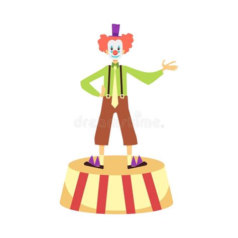 Funny Circus Clown Juggle Colorful Balls Flat Vector Illustration