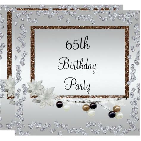 Framed Elegance 65th Birthday Invitation Uk