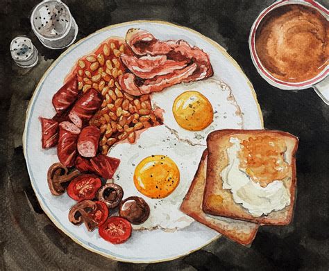 I Painted An English Breakfast In Watercolors Rbreakfast