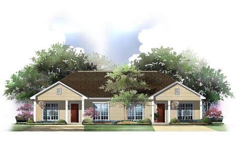 Ranch house building plans were also some of the first to incorporate an attached garage into the. Computer rendering of Ranch-style Duplex House Plan #142 ...