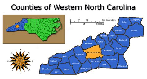 Road map of western north carolina. North Carolina Mountain Region