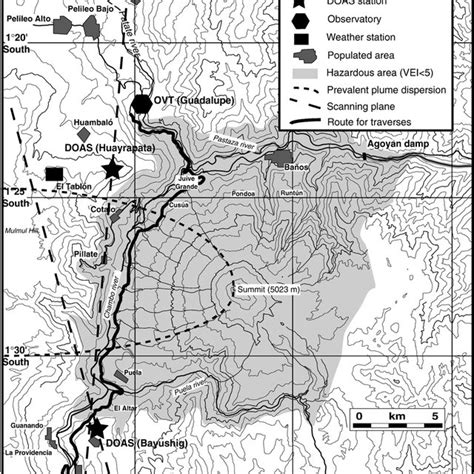 Map Of Tungurahua Volcano And Its Surroundings With Annotated Locations