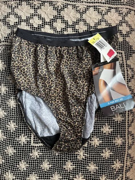 Vtg Satin Leopard Second Skin Hi Cut Brief 1990s 80s Bali Panty Nwt Sz