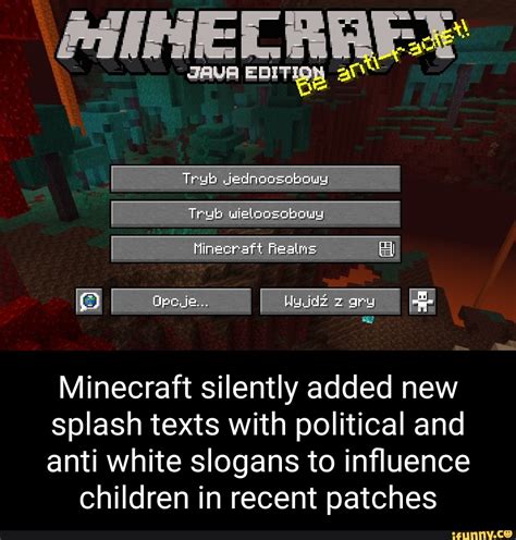 Java Minecraft Silently Added New Splash Texts With Political And Anti