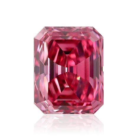 051 Carat Fancy Vivid Pink Diamond Emerald Shape Vs2 Clarity Gia
