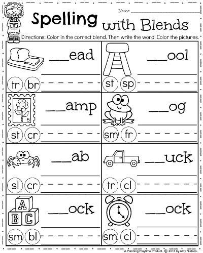 Printable Worksheets For 1st Grade Spelling