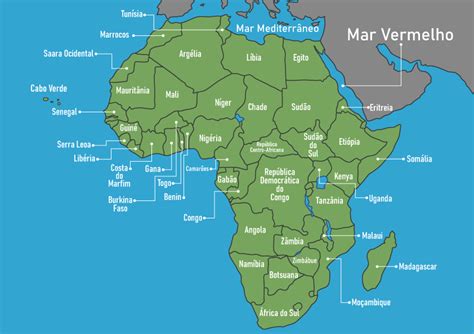África Dados Gerais Mapa Países Regiões Mundo Educação