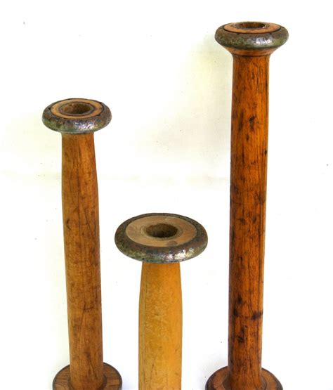 Vintage Wooden Spools Primitive Bobbin Spool