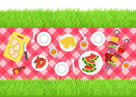 Summer Barbecue Picnic Vector Background Stock Vector Illustration Of