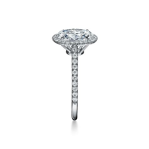 Made from solid platinum 950 and weighs 5.4 grams. Tiffany Soleste® Oval Halo Engagement Ring with a Diamond Platinum Band | Tiffany engagement ...