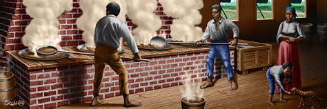 Slaves Refining Sugar Cane Jamaica Train Historical Old South Americana