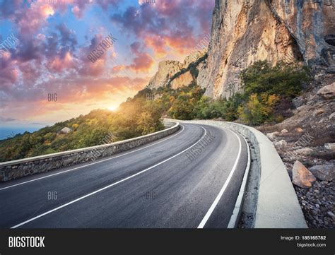 Beautiful Asphalt Road Image And Photo Free Trial Bigstock