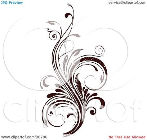 Clipart Illustration Of A Dark Brown Grunge Textured Curly