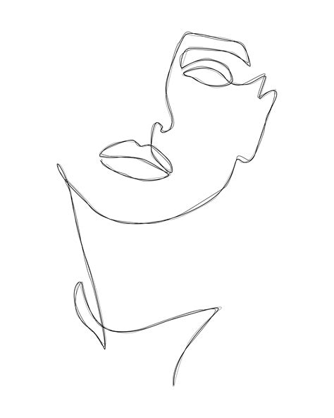 Single Line Drawings Faces Art