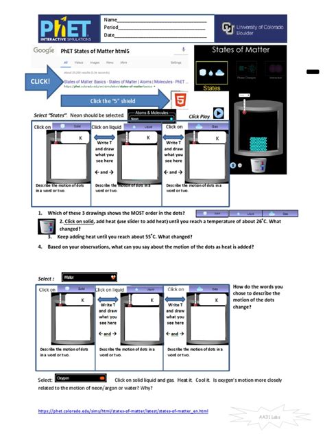 You can heat or cool the substances in the container by sliding the bar on the bucket to. Click!: Phet States Of Matter Html5
