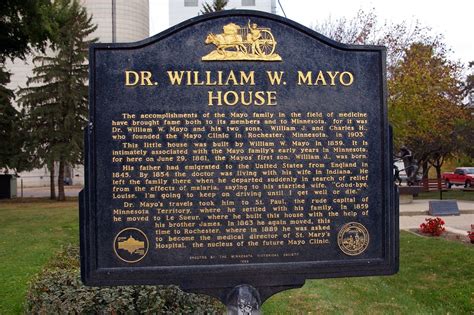 Closeup Of The Marker At The Dr William W Mayo House In Le Sueur