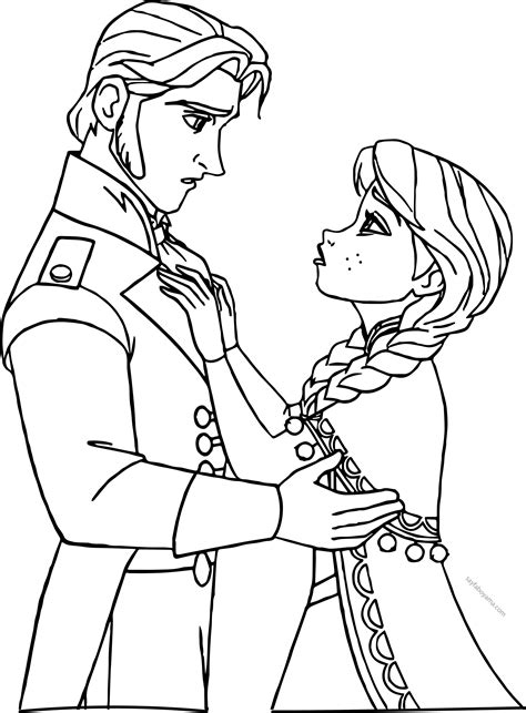 Elsa boyama sayfası, okul öncesi eğitim için eğlenceli çizim gerçekleştirmeyi sağlar. Anna ve Hans Boyama Sayfası - Sayfa Boyama