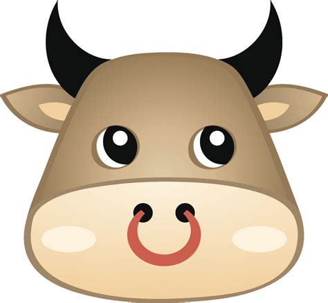 Cute Kawaii Animal Cartoon Emoji Head Cow Vinyl Decal Sticker