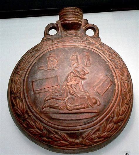 Flask Depicting The Final Scene Of A Gladiator Fight Murmillo Beating