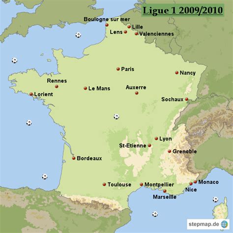 K league 1 (kor 1) laliga santander; StepMap - Die französische Ligue 1 2009/2010 - Landkarte ...