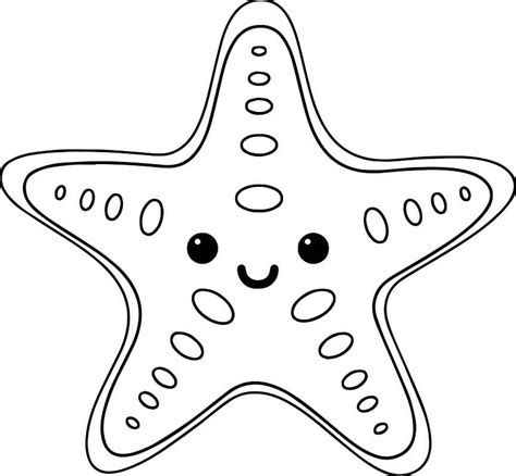 Desenhos De Estrela Do Mar Simples 5 Para Colorir E Imprimir